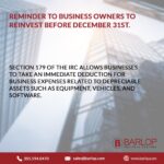 Reminder to Business Owners to Reinvest