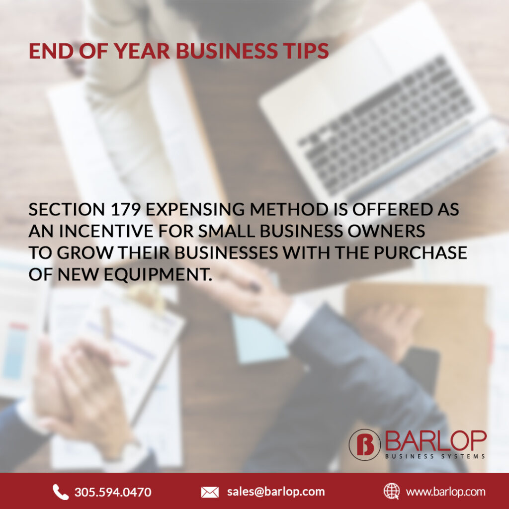 Barlop Business Systems insta a los propietarios de negocios a aprovechar la deducción de la Sección 179 - Barlop Business Systems